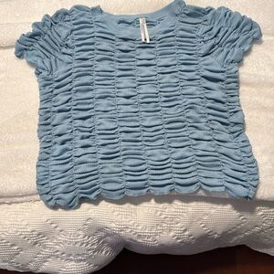 Light blue ruched baby t-shirt